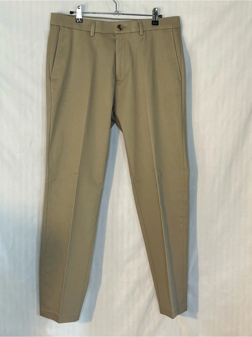Haggar Premium Iron Free Khaki Slim Straight Fit Flat Front Pockets 32X29 👍